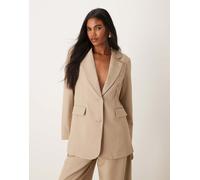 Vila - Blazer oversize dad fit color pietra in coordinato-Neutro 36