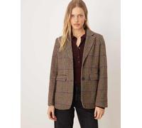 VILA - Blazer oversize effetto lana testurizzata marrone a quadri 42