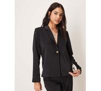 VILA - Blazer oversize nero con bottoni sul davanti in coordinato 40