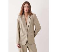 VILA - Blazer sartoriale color seneca rock mélange in coordinato-Neutro 34
