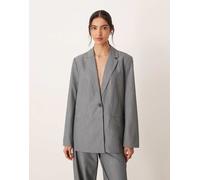 VILA - Blazer sartoriale grigio medio mélange con pinces in coordinato 42