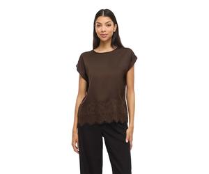 Vila Blusa A Maniche Corte Ellette Full Satin Lace Top