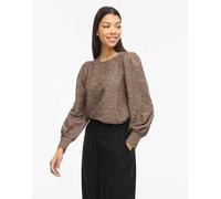 Vila Blusa A Maniche Lunghe Fina O-neck Top