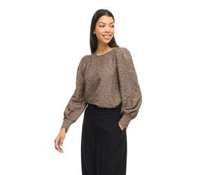 Vila Blusa A Maniche Lunghe Fina O-neck Top