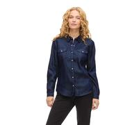 Vila Camicia da donna Vibista Denim Blu Jeans Scuro L