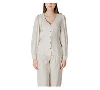 VILA - Camicia a maniche lunghe con bottoni e scollo a V - -Blouses & Shirts -Donna -Bianco -M