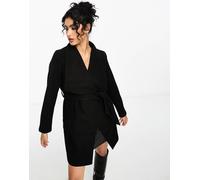 Vila - Cappotto nero a cascata con cintura 34