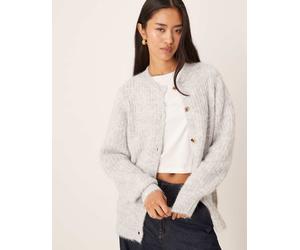 VILA - Cardigan grigio mélange medio soffice testurizzato M