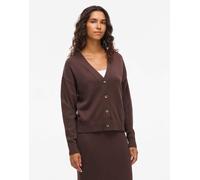 Vila - Cardigan lavorato a maglia color caffè-Marrone 2XL