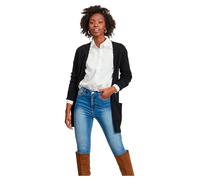 Vila Clothes Viril L/s Open Knit Cardigan-Noos, Cardigan Donna, Nero (Black), 36 (Taglia Produttore: Small)