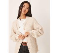 VILA - Cardigan testurizzato soffice in maglia color crema-Bianco 2XL