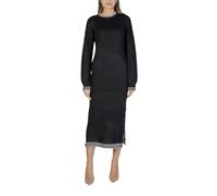 Vila Clothes Black Polyester Midi Dress - IT38|XS