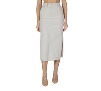Vila Clothes Cream Cotton Long Skirt - IT40|S