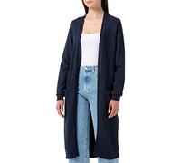 Vila Clothes Viril L/s Long Knit Cardigan-Noos, Cardigan Donna, Blu (Total Eclipse Detail:Melange), 36 (Taglia Produttore: Small)