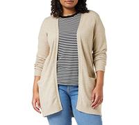 Vila Clothes Viril L/s Open Knit Cardigan-Noos, Cardigan Donna, Beige (Natural Melange Natural Melange), 42 (Taglia Produttore: Small)
