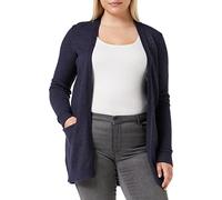 Vila Clothes Viril L/s Open Knit Cardigan-Noos, Cardigan Donna, Blu (Total Eclipse Detail: Melange), 44 (Taglia Produttore: Medium)