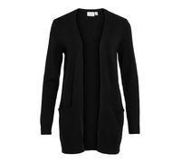 Vila Clothes Viril L/s Open Knit Cardigan-Noos, Cardigan Donna, Nero (Black), 42 (Taglia Produttore: X-Large)