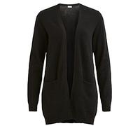 Vila Clothes Viril L/s Open Knit Cardigan-Noos, Cardigan Donna, Nero (Black), 42 (Taglia Produttore: X-Large)