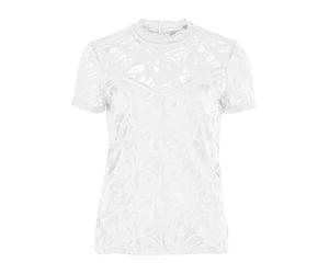Vila Clothes Vistasia S/S Lace Noos Top da Donna, Bianco (Cloud Dancer), M