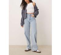 Vila - Freya - Jeans a fondo ampio e vita alta azzurri-Blu 38