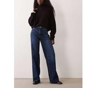 Vila Freya jeans a vita alta a gamba larga lavaggio denim blu scuro 36 L34