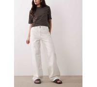 VILA - Freya - Jeans a vita alta e fondo ampio bianchi-Bianco 36