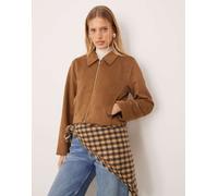 VILA - Giacca harrington in camoscio sintetico marrone chiaro 34