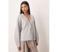 Vila - Giacca leggera minimal taglio corto grigio chiaro mélange 36
