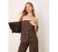 VILA - Gilet a fascia marrone cioccolato in coordinato-Neutro 40