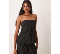 Vila - Gilet a fascia nero gessato in coordinato 34