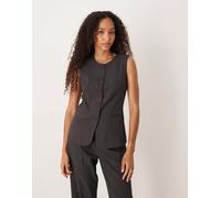 VILA - Gilet sartoriale grigio scuro mélange in coordinato 38