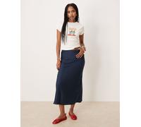 Vila - Gonna lunga in raso blu navy 44