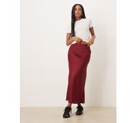 VILA - Gonna lunga in raso color rosso cabernet 36