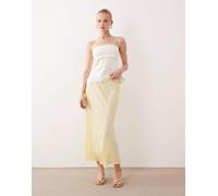 Vila - Gonna lunga in raso giallo pastello 38