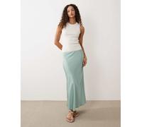 VILA - Gonna lunga in raso verde acqua-Blu 42