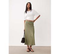 Vila - Gonna lunga in raso verde olio 42