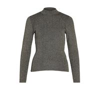 Vila Highneck Glitter Knit Top/TB Vijosie-Maglia a Maniche Lunghe, con Brillantini, Taglia L/S, Nero, XS Donna