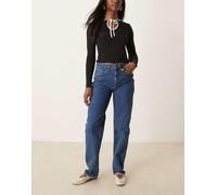 Vila - Kelly - Jeans dritti a vita alta color indaco-Blu 44