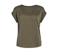 Vila Viellette S/S Satin Top-Noos Camicia a Maniche Corte, Oliva impolverato, 48 Donna