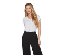 Vila - T-shirt bianca aderente con scollo a V-Bianco XS