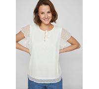 VILA Maglietta Donna Pois Manica Corta con Nastro - T-Shirt