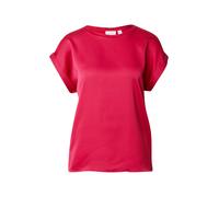 Vila Viellette S/S Satin Top-Noos Camicia a Maniche Corte, Ciliegia, 46 Donna