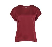 Vila Viellette S/S Satin Top-Noos Camicia a Maniche Corte, Cabernet, 42 Donna