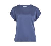 Vila Viellette S/S Satin Top-Noos Camicia a Maniche Corte, Azzurro, 42 Donna