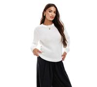 Vila - Maglione a maniche lunghe testurizzato in maglia bianco S