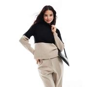 VILA Pullover 'VIRIL' beige / nero, Taglia L