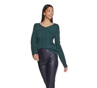 Vila Viril V-Neck L/S Knit Top-Noos Maglione Lavorato a Maglia, Ponderosa Pine/Dettaglio: Melange Scuro, XXL Donna
