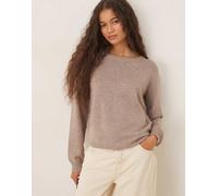 Vila - Maglione lavorato marrone con scollo circolare-Neutro L