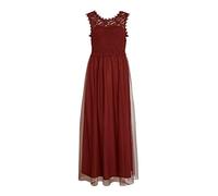 Vila Maxi Abito da Donna in Pizzo, Rosso Mattone, 40