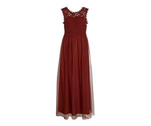 Vila Maxi Abito da Donna in Pizzo, Rosso Mattone, 46